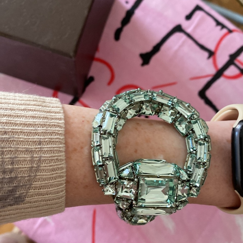 Gucci Aquamarine Crystal Horsebit Bracelet. $2800